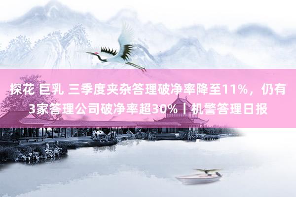 探花 巨乳 三季度夹杂答理破净率降至11%，仍有3家答理公司破净率超30%丨机警答理日报